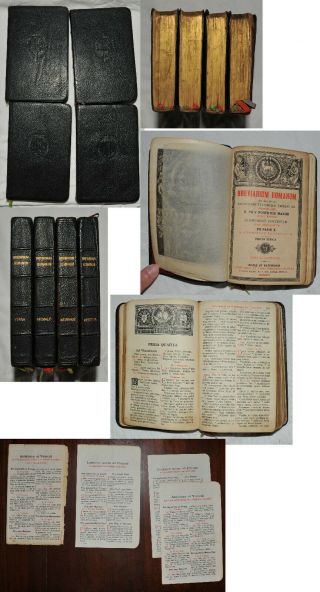 Breviarium Romanum Roman Breviary Vulgate Psalms 1914 Pustet 4 Vol.  Complete