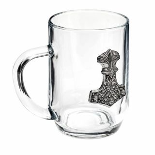 Alchemy Gothic Thunder Hammer Mjolnir Norse Viking Pewter & Glass Beer Tankard 2