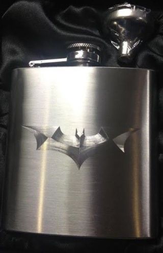 2 X Batman Hip Flasks For Omah5069 Dark Knight Logo Justice League