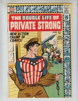 Double Life Of Private Strong 1 Vg,  (4.  5) 6/59 Simon&kirby C&a 1st Fly,  O:shield