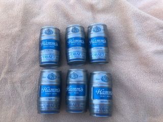 1970s Hamms Draft Keg Can Pull Tab Beer Can 6 Cans Total Very Fine