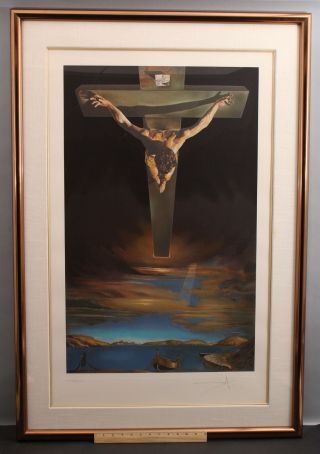Signed Salvador Dali Christ Of Saint John Of The Cross Glasgow Museum Lithograph
