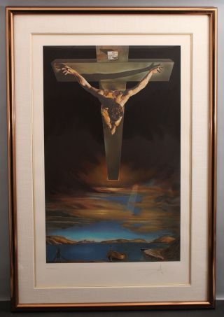 Signed SALVADOR DALI Christ of Saint John of the Cross Glasgow Museum Lithograph 2