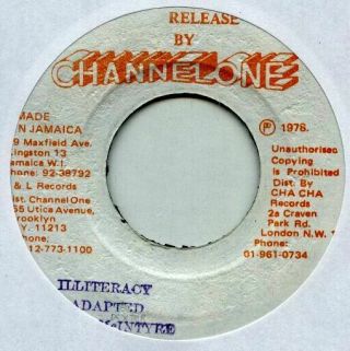 Dexter Mcintyre Ja 1978 Reggae 7 " Single Channel One Illiteracy Listen