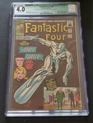 Fantastic Four 50 Cgc 4.  0 Ow/wh Qualified Silver Surfers Battles Galactus