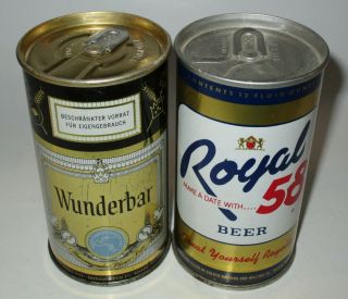 Wunderbar & Royal 58 Zip Tab Top Intact Beer Can,  Minneapolis,  Duluth,  Minnesota