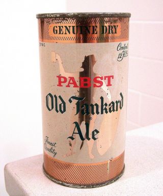 C 1950s Pabst Old Tankard Ale Indoor Flat Top Beer Can From Milwaukee,  Wi