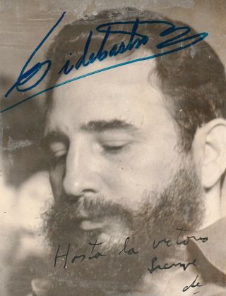 Cuban Cuba Fidel Castro Autograph Photo Che Guevara
