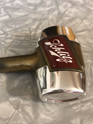 Vintage 1950s Schlitz Brass Keg Shaped Beer Tap Handle 3