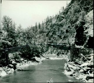 Vintage Photograph Of Tibet: Bhutan Road Bridge