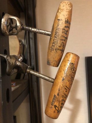 Pabst & Schlitz Milwaukee Wood Handle Corkscrew Bottle Opener Pre - Prohibition
