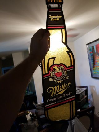 Miller Draft Stained Glass Style Bottle Sign