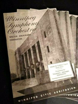 Vintage 1950s Winnipeg Symphony Orchestra Concert Program Bundle