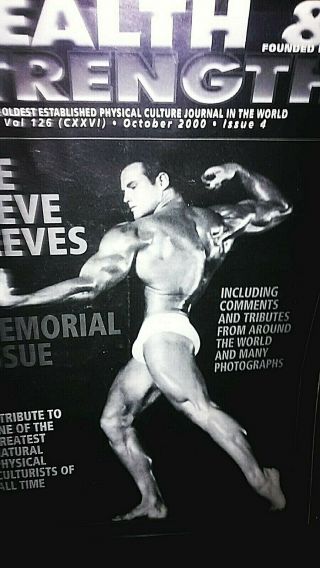 Health And Strength Memorial Issue Steve Reeves 2000 Pristine