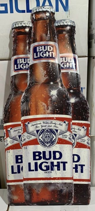Bud Light Beer Bottles Embossed Tin Sign - 30 " X 13 "