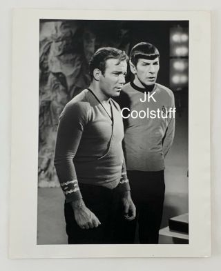 Vintage Star Trek William Shatner Leonard Nimoy 1960’s Photo B&w Sci - Fi Tv Show