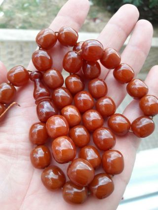 Yellow Stone Islamic Tasbeh Faturan Prayer Beads Bakelite Silver Masbaha Amber
