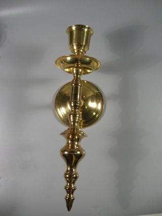 Vintage Large Brass Wall Sconce Candle Holder