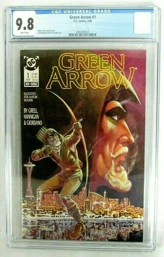 Green Arrow 1 (1988) Classic Mike Grell Cover Dc Comics Cgc 9.  8 H567