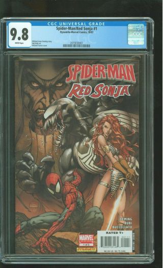 Spider - Man/red Sonja 1 Cgc 9.  8 Nm/mint Michael Turner Cover Marvel/dynamite 2007