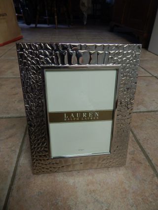Ralph Lauren Modern Silver Plated Crocodile Lg Rectangle Picture Frame
