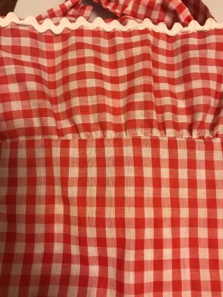 Longaberger Fabric Liner In Cherry Plaid / Gingham For Large Picnic Basket