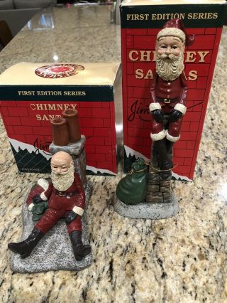 Jim Shore Chimney Santa Figurines Signed And Numbered Christmas