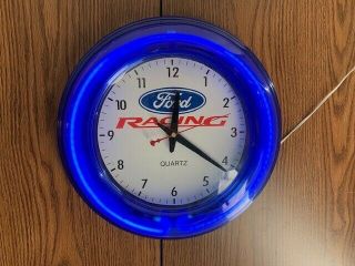 Ford Racing Neon Clock (quartz).  14 Inch With 9 Inch Face.  From $50.  00
