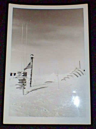 Photograph Antarctica 5x7 Usn Mcmurdo Station Flag Pole Direction Sign