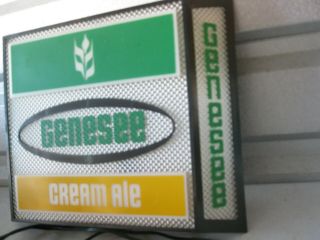 Vintage 70 ' s Genesee Cream Ale Light Up Beer Advertising Bar Sign 2