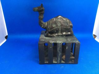 Vintage Ornate Camel Brass Bell Chime Service Bell