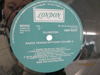 DUKE ELLINGTON - The Radio Transcriptions Vol.  1 - 5 Complete Set 5 - LP NM UK Vinyl 2