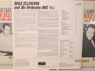 DUKE ELLINGTON - The Radio Transcriptions Vol.  1 - 5 Complete Set 5 - LP NM UK Vinyl 3
