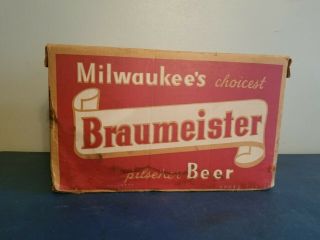 (vtg) 1960s Braumeister Beer 24 12oz Bottles Cardboard Case Box Milwaukee Wis