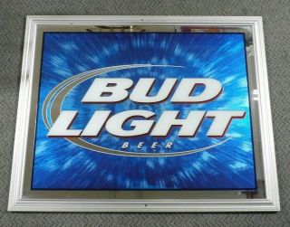 2002 Large Bud Light Mirror Sign - 26.  5 " X 33 "