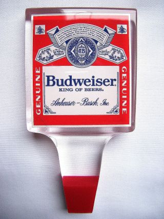 ⭐️ Vintage Nos Budweiser Beer Tap Handle Bud 6 " Lucite Bar Ad Keg Man Cave ⭐️