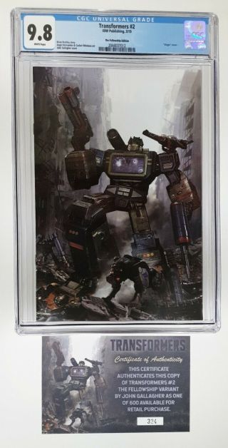 Transformers 2 John Gallagher Virgin Variant Limited To 600 Cgc 9.  8 324