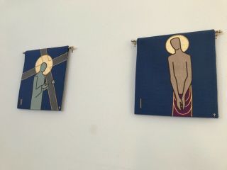 Stations Of The Cross Tapestries,  Made With A Combination Of Colorful Appliqué.