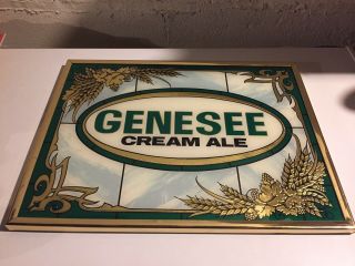 " Genesee Cream Ale " Vintage Framed Bar Sign 16 1/4 " X 12 1/4 " By Glassworks