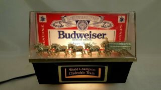 Vintage Budweiser Indoor Electric Sign World Champion Clydesdale Team