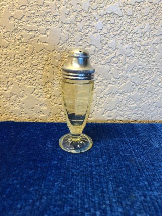 Vintage Yellow Depression Glass Salt Or Pepper Shaker