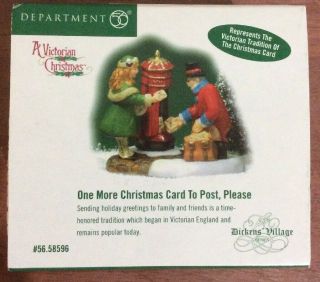 Dept 56 Dickens Village Victorian “one More Christmas Card To Post,  Please”