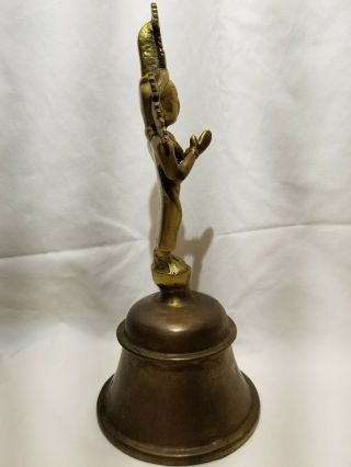 Large Antique Bronze Temple Bell With Hindu Deity Handle - late 19th century 2