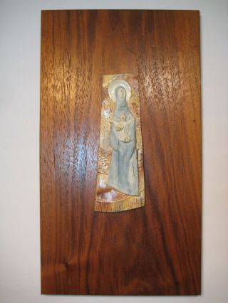 Madonna And Child Icon Ooak Art Plaque - Marymount College Tarrytown Ny