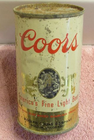 1940s Coors (in Red) Fine Light Beer Irtp Ft Beer Can Golden Colorado