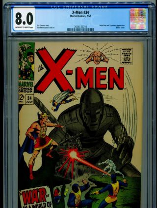 1967 Marvel X - Men 34 Robot Cover Cgc 8.  0 Ow - W Box2