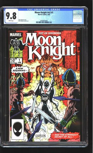 Moon Knight 1 Cgc 9.  8 Nm/mint Chris Warner Cover Art Marvel 1985 Disney,