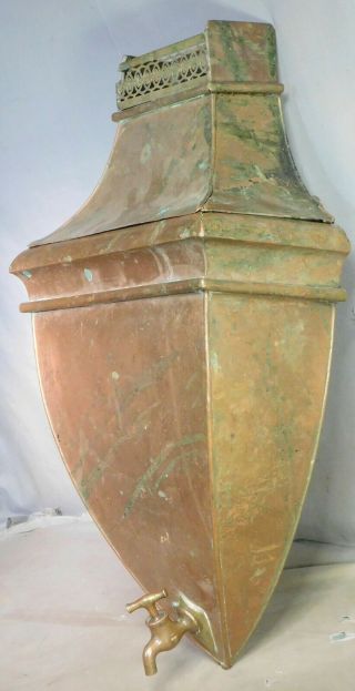 Antique French Gothic Copper Lavabo Holy Water Reservoir Provencal Country Farm