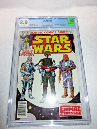 Star Wars 42 (cgc 8.  0) White Pages; 1st App.  Boba Fett In Comics 1980