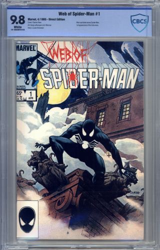 Web Of Spider - Man 1 Cbcs 9.  8 Vess Early Black Costume/venom 1st Vulturions